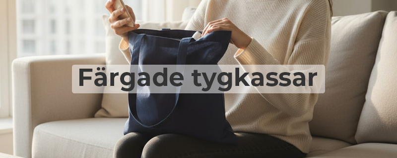 Färgad tygkasse och bomullskasse