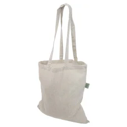 Återvunnen grå tygkasse 140 g/m² - långa handtag