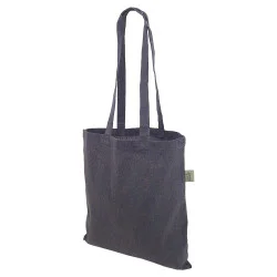 Mörkgrå återvunnen tygpåse 180g - långa handtag