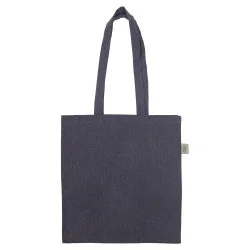 Mörkgrå återvunnen tygpåse 180g - långa handtag