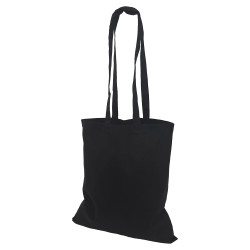 Färgad svart tygkasse 140 g/m² - långa handtag