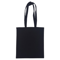 Färgad svart tygkasse 140 g/m² - långa handtag