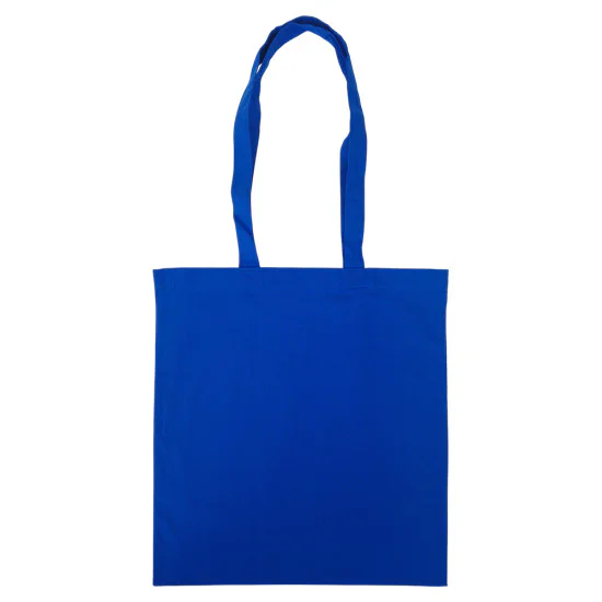 Kornblå tygkasse med långa handtag