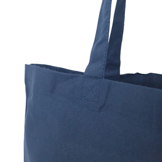 Marinblå tygpåse med långa handtag