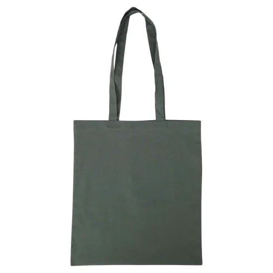 Grön-grå tygkasse 38x42cm i bomull med långa handtag