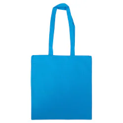 Ljusblå tygkasse med långa handtag