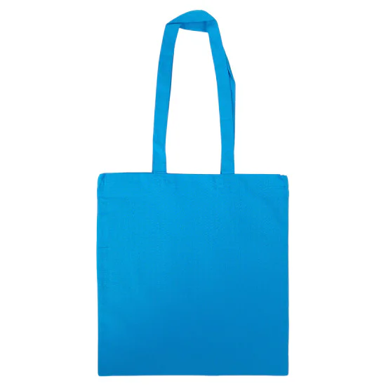 Ljusblå tygkasse med långa axelband