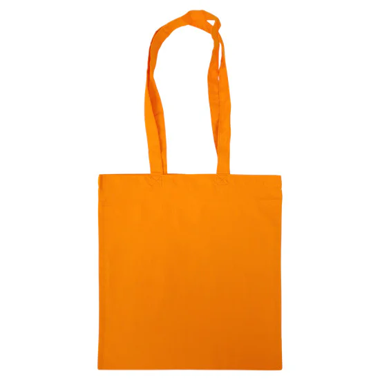 Orange tygkasse med långa axelband