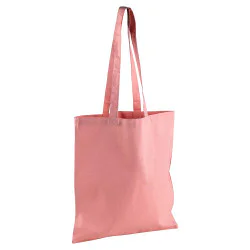 Rosa bomullspåse med långa handtag - Från 5-pack