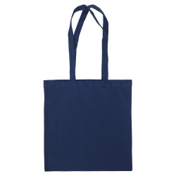 Kraftig tygpåse mörkblå 220g - långa handtag