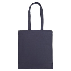 Grå kraftig tygkasse plan botten 220g - långa handtag