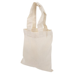 Liten naturfärgad tygkasse med korta handtag - 140g