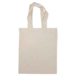 Liten naturfärgad tygkasse med korta handtag - 140g