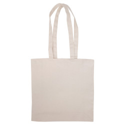 Extra kraftig naturfärgad tygkasse 340 g/m² - långa handtag