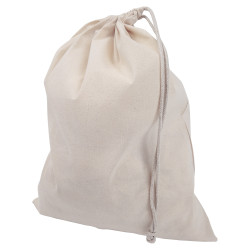 Stor tygpåse naturbomull med dragsko - 40x55 cm