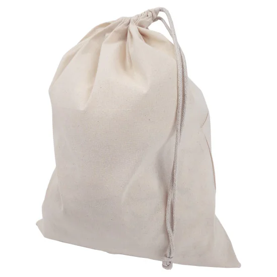 Tygpåse 40x55 cm i naturfärgad OEKO‑TEX bomull med dragskostängning